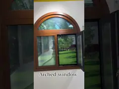 Wooden Color Double Glazed UPVC Tilt Turn Window For House European Style