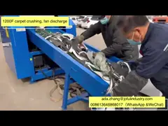 Industrail Waste Fabric Scraps Grinder Machine With Blower Discharge Size Waste Blanket Shredder With CE