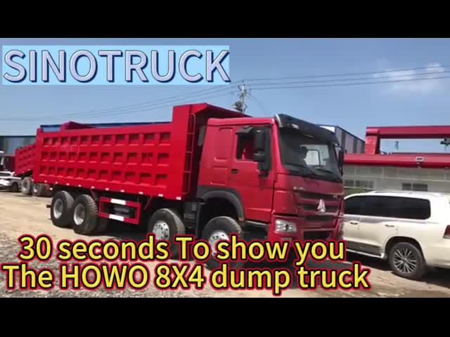 Видео Техническая поддержка Использованный 340 Howo Dump Truck с двигателем Nissan WD615.47 371hp EURO2