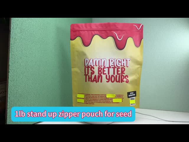 Высокий барьер 1lb фольга ламинированный стоящий мешок с молнии для конфеты жвачка печенье пищевая упаковка