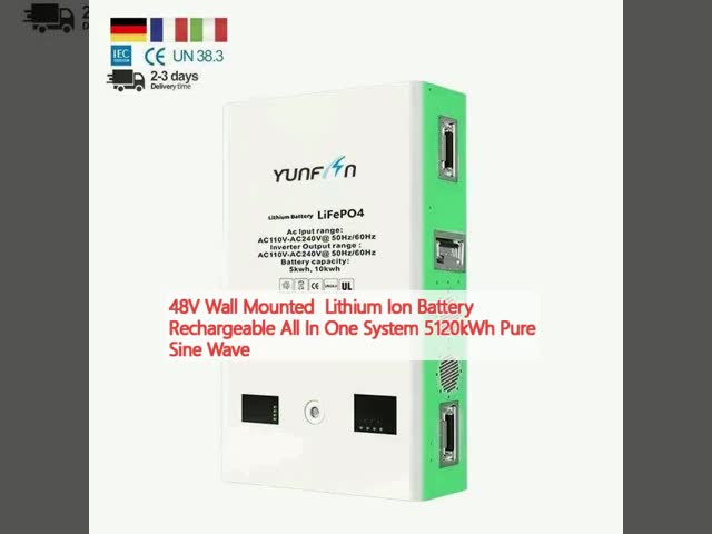 48V ウォールマウント リチウムイオン電池 再充電可能 オールインワンシステム 5120kWh 純正弦波