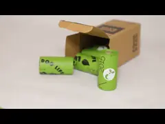 Biodegradable Compostable Dog Poop Bags Eco Friendly Tie Handle Poop Bags