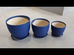 Macetas de cerámica de flores brillantes modernas con agujero de drenaje