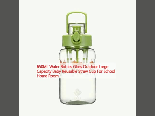 650ml 水瓶 ガラス 屋外 大容量 赤ちゃん 再利用可能な ストロー カップ 学校 の 家 の 部屋