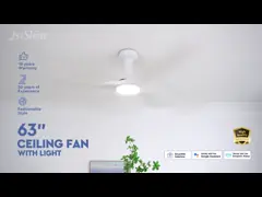 52/63 inch slimme plafondventilator met gelijkstroommotor, op afstand bediend en energiebesparend met 3 plastic bladen