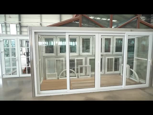 オフィス ホーム PVC スライディング ウィンドウ 強化 鉄 UPVC ウィンドウ スライディング ドア
