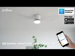 48 inch Plastic Modern Plafond Fan Met Licht APP Smart Control Voor Slaapkamer
