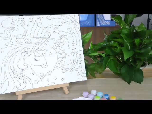8x8cm DIY プリント キャンバス 絵画 キット 子供向け ブラシとキャンバス 6歳以上