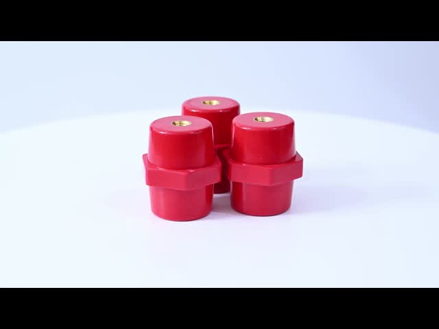 LV Insulator Customized Red Epoxy Busbar insulator SM30 M8 used for electrical systems BMC Brass insert