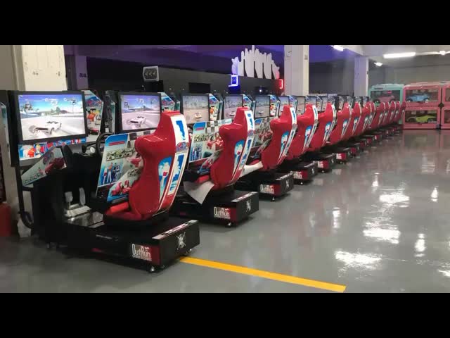 お金を稼ぐ 32LCD HDスクリーン スーパーオーバーラン カーレースゲーム シミュレーター 運転 ビデオゲームマシン