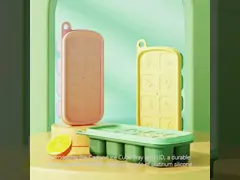 Ice Cube Tray With Lid And Bin, 4 Pack Silicone Plastic Ice Cubes Trays For Freezer With Box/Container, Stackable With Storage Iced Bucket Kits, Scoop, For Soup, Food, Cocktail, Coffee