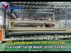 HDPE Geomembrane Extruder Machine with 8000mm Width and 0.1-3.0mm Thickness for PLC Controlled Waterproofing video