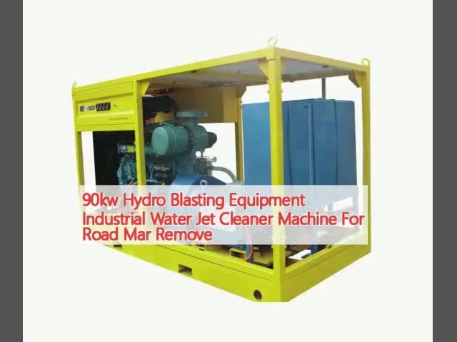 Equipamento de hidrofluxo de 90 kW Máquina de limpeza industrial de jato de água para estrada Mar Remover