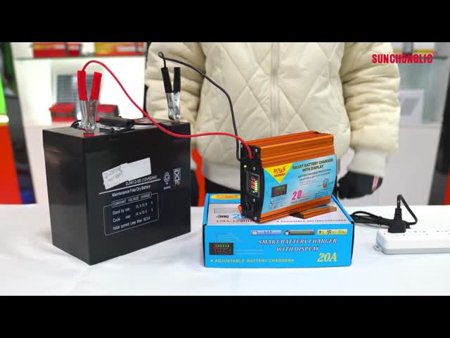 Smart 12V 20A AGM GEL Battery Charger with Three-phase Charging and LED Display for Lead Acid Batteries