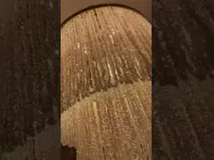 Hotel kandelaar fabrikant luxe gouden moderne kristal ronde hanger licht voor bruiloft banket grote hanger voor binnen