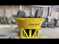 Double Rollers Wet Pan Mill 1100 1200 Model Gold Powder Making Machine With 400 500 Kg Per Hour Output Size 150 Mesh