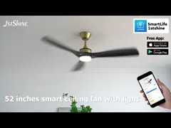 52-Inch Modern LED Ceiling Fan with DC Motor, Black ABS Blades
