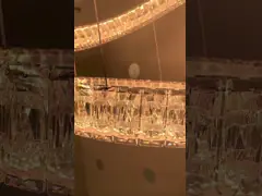 Dimmable Modern Ring Chandelier 90W 315W 3 Ring Crystal Pendant Light