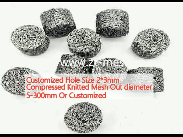 Customized Hole Size 2*3mm Compressed Knitted Mesh Out Diameter 5-300mm Or Customized
