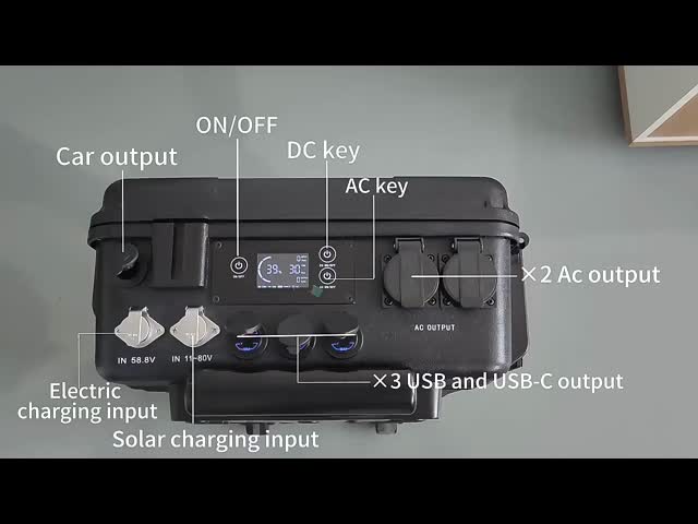 ポータブルアウトドア電源発電所 3000W インバーター付き ゴールデンサプライヤー Lifepo4 バッテリー 2150WH MPPT コントローラー