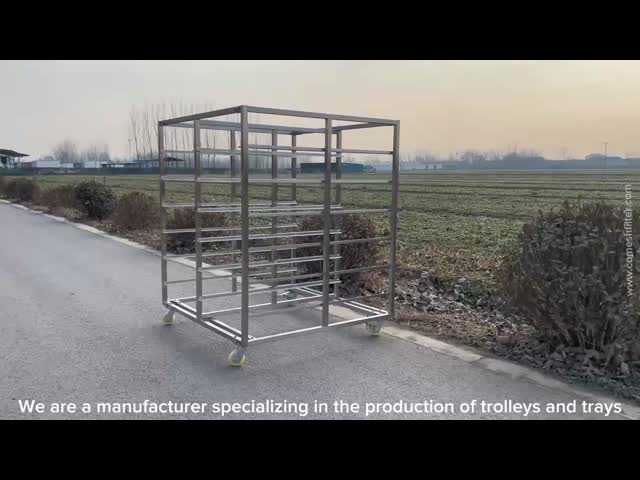 Ss201 304 1.5mm Tray Rack Trolley With Casters
