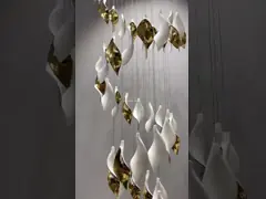 Fashion Creativity Leaf Shape Customized Pendant Lamp Extra Large Chandeliers