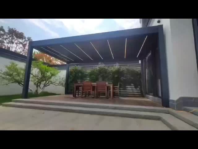 Outdoor Garden Terrace Gazebo Popular Motorized Aluminum Blinds Pergola