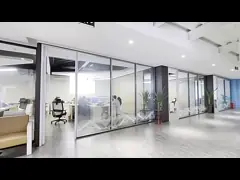 China Dividers Aluminium Frame Sliding Double Glazed Office Glass Partition Wall supplier