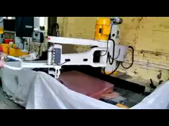 Machine de polissage de pierre pneumatique manuelle 2600 mm pour monument de granit pierre tombale video