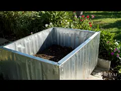 China Galvanized Ivory White L Shape Metal Garden Bed Planter Box For Vegetables 5.5*5.5*1.4Ft Easy Assembly Special Featur supplier