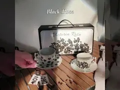 Porcelain Ramadan Cups Set Ceramic Ramadan Coffee Cups With Saucer Holder And Gift Box