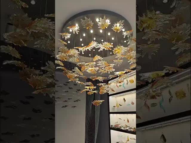 グラス アート 海洋テーマ ガラス 魚 チェンデリア クリエイティブ 装飾チェンデリア