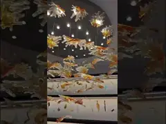 Villa Duplex Treppe Wohnzimmer Kreative benutzerdefinierte Kronleuchter Glas Blütenblätter Anhänger Kunstlampe