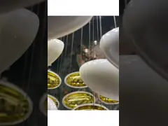 Customized Hotel Lobby Oval Art Chandelier Glass Extra Large Chandeliers
