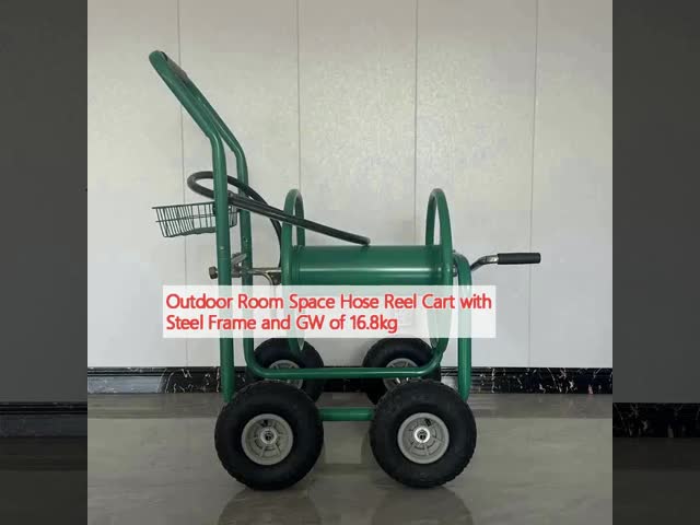 Outdoor Room Space Hose Reel Cart with Steel Frame and GW of 16.8kg