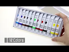 OEM 12 Colors Acrylic Paint Set For Canvas With Butter Consistency Great Coverage