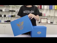 Herbruikbare blauwe papierslide open kartonnen ladeverpakking voor elegante huidverzorging