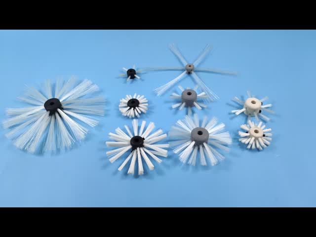 50mm White Nylon Pipe Coating Brush Wheel With POM Core For Pipe Cleaning And Spraying