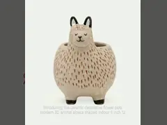 Ceramic Decorative Flower Pots Modern 3D Animal Alpaca Shaped Indoor 6 Inch 12