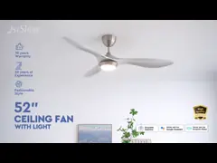 Sleek zilveren ontwerp 52 inch plafond ventilator met licht 6-snelheid afstandsbediening