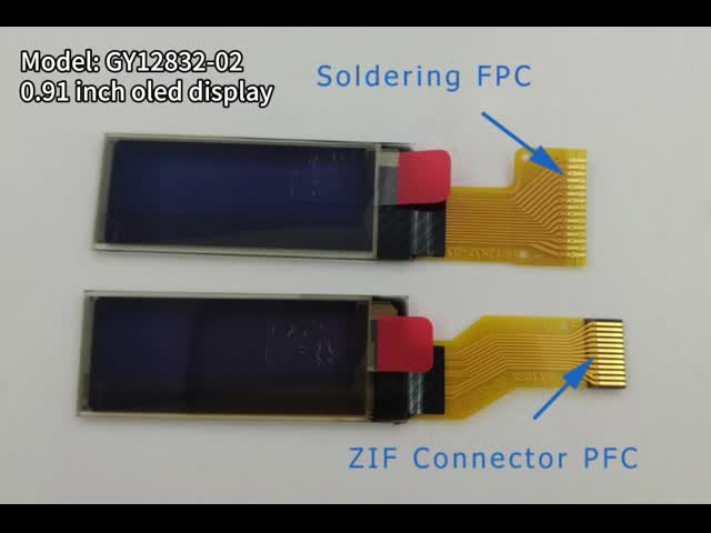 0.91インチ OLEDディスプレイ 128x32 ピクセル 青 12PIN SSD1306 SPI インターフェース
