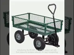 86*46*51cm Garden Wagon Cart Foot Brake And Occasion Selection For Easy Transporting