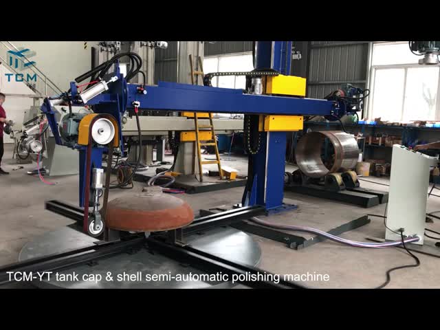 鋼鉄シリンダータンクキャップ表面磨きブーフのための2イン1自動磨き機