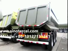 Carga pesada hidráulica de 3 ejes con remolque de remolque transporte seguro