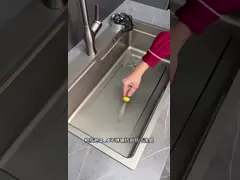 Gran fregadero multifunción de ranura única anti-rasguños LED pantalla digital de acero inoxidable Cascada de la cocina fregadero con taza Wa
