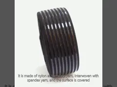 Black Nylon Cycling Silicone Gripper Elastic For Garment