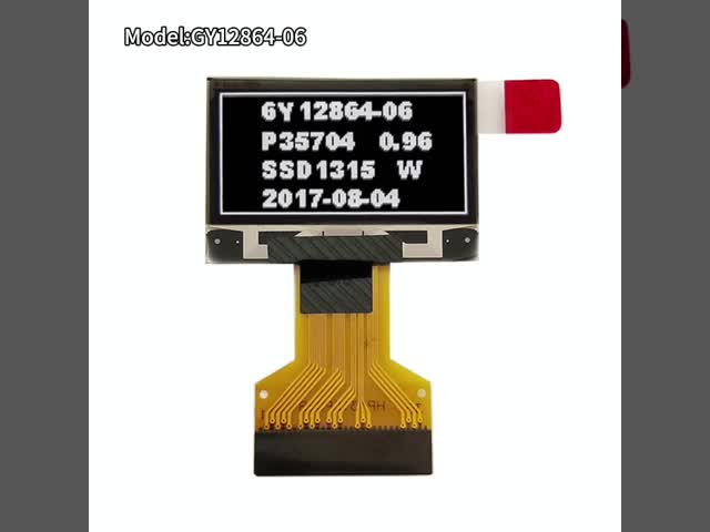 ホワイトグラフィック 0.96 インチ OLED ディスプレイ 128*64 点 0.5mm 30ピン FPC コネクタ