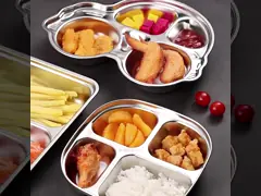 ODM Stainless Steel Dinner Plates With Compartments For Kids