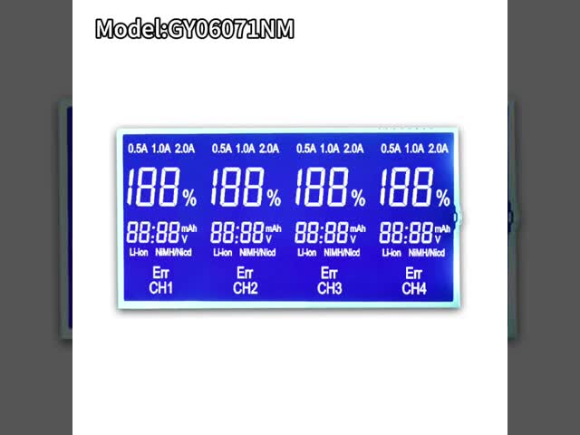 カスタム STN ブルー LCD 7セグメントディスプレイ 負のLCDディスプレイ 充電器