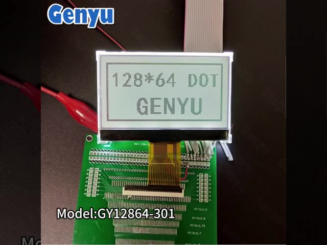 2.9インチ 128×64グラフィックLCDディスプレイ FSTN 黒白 透光 18PIN SPIインターフェース